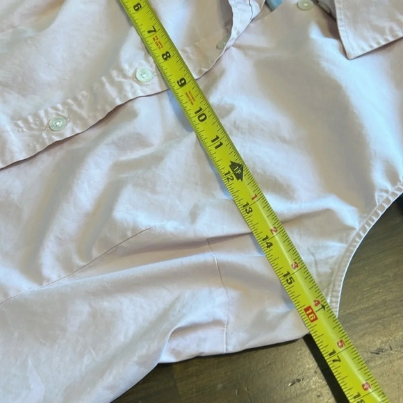 Aquascutum Button Down Sleeveless Shirt Collar Pink Nude Blush S Layering Preppy - Picture 9 of 10